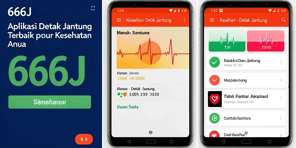 Antarmuka aplikasi 666J yang sederhana dan informatif untuk detak jantung.