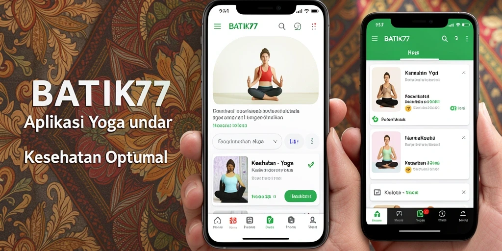 Antarmuka aplikasi BATIK77 menampilkan berbagai sesi Yoga yang menarik.