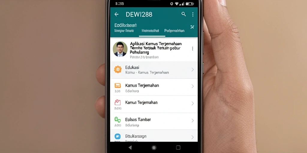 Tampilan antarmuka DEWI288 yang modern dan menarik.