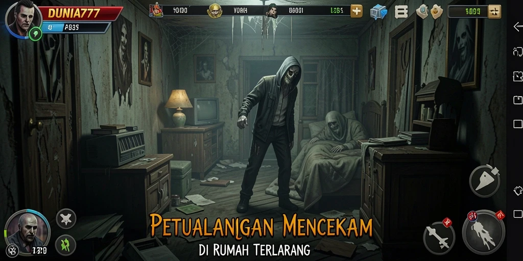 Tampilan menakutkan dari rumah terlarang di DUNIA777.