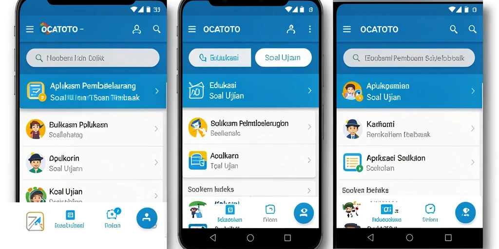 Tampilan antarmuka OCATOTO yang menarik dan fungsional untuk belajar soal ujian.