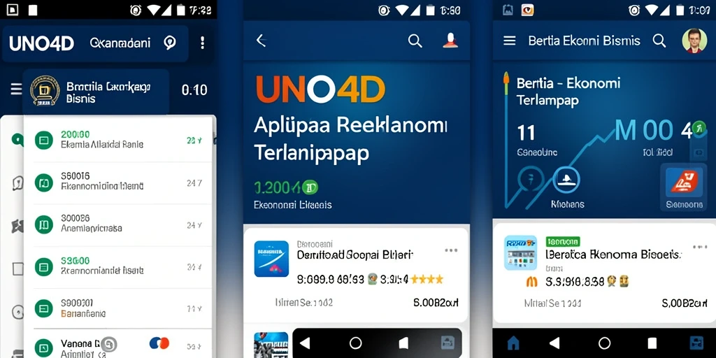 Tampilan utama aplikasi UNO4D dengan informasi ekonomi terkini.