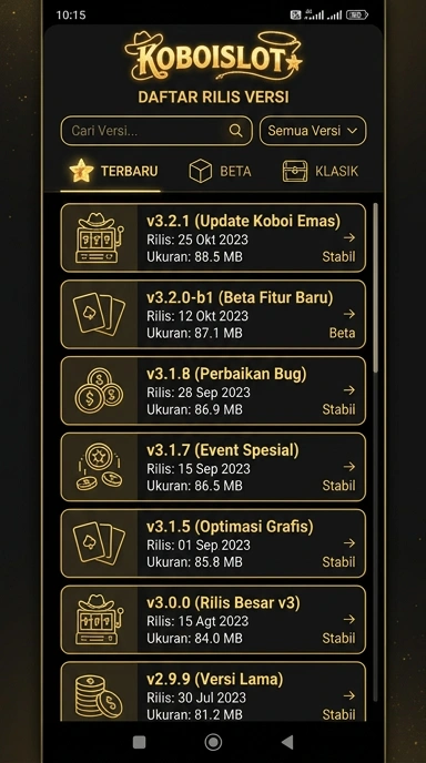 Riwayat Versi koboislot untuk Pengguna Android